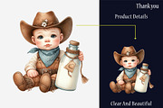 Baby Boy Cowboy Clipart, a Graphic by designcity5 (Thumbnail 4 of 5)
