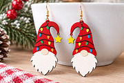 Christmas Gnome Earrings Laser Cut, an Object Graphic by Canvas Craft (Thumbnail 3 of 4)