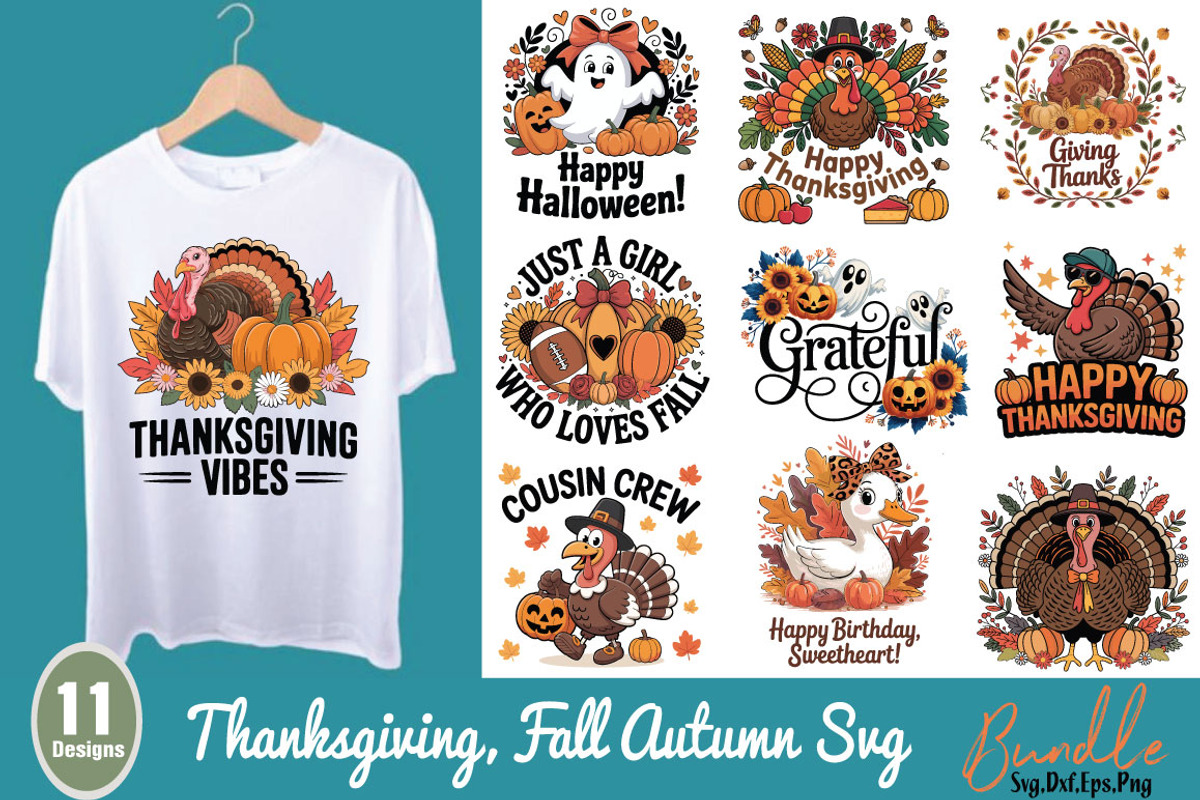 Thanksgiving Svg Bundle, Fall Autumn, an Object Graphic by DollarSmart
