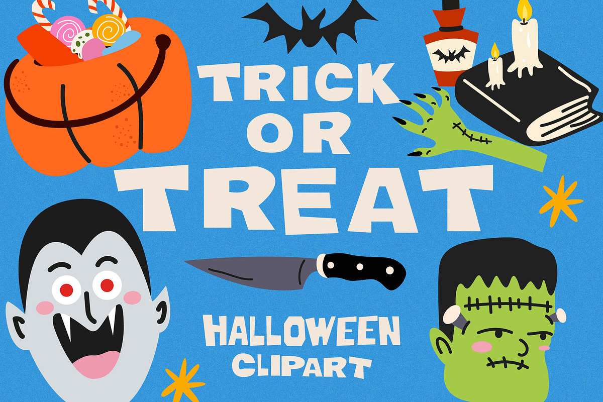 Trick or Treat. Halloween clipart, a Seasonal Illustration by Luamor (Photo 1 of 10)