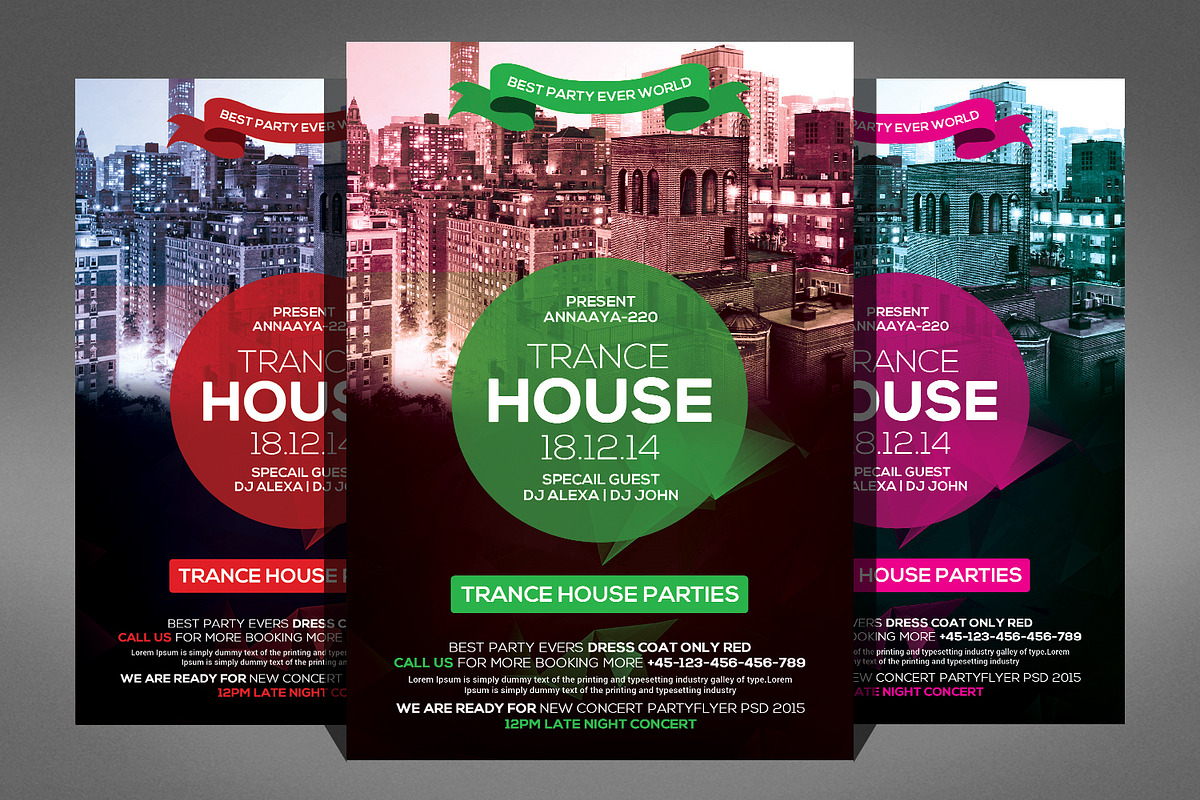 Trance House - PSD Flyer, a Flyer Template by Graphic Templates (Photo 1 of 4)