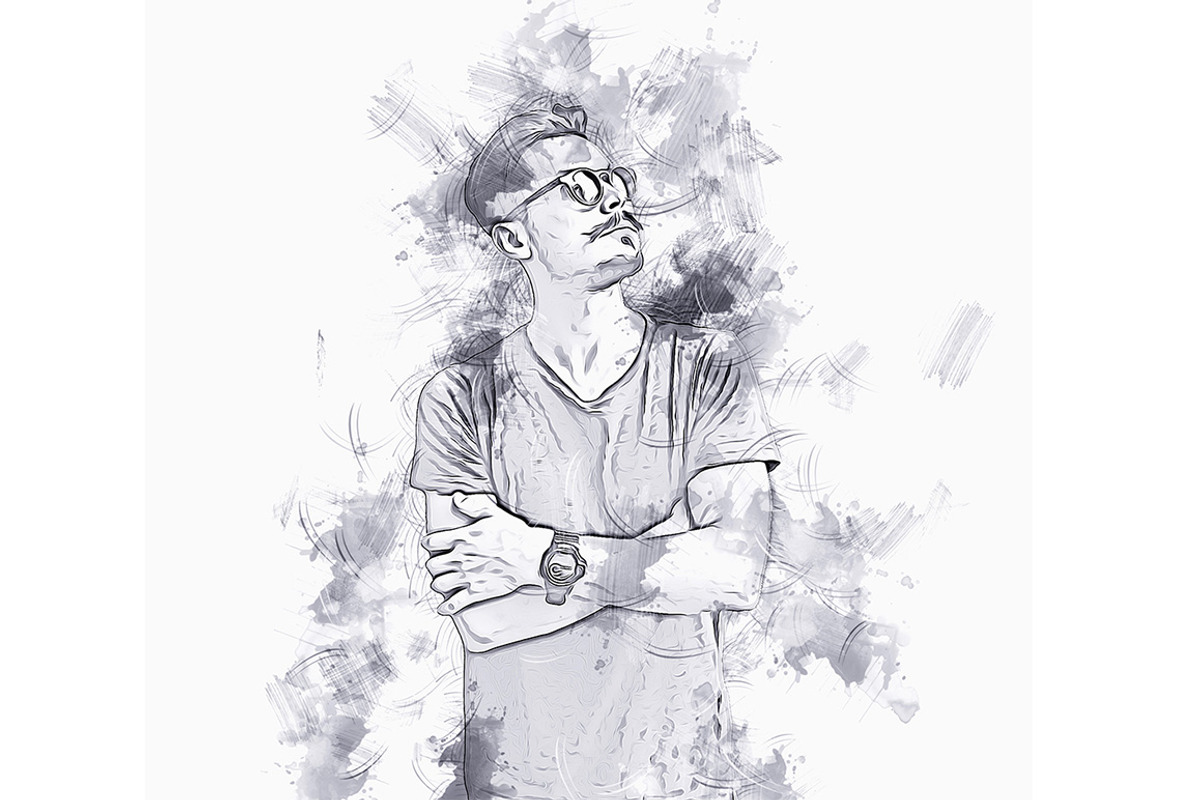 Pencil Sketch Art Photoshop Action, an Action Add-On by Studio Retouch (Photo 3 of 13)