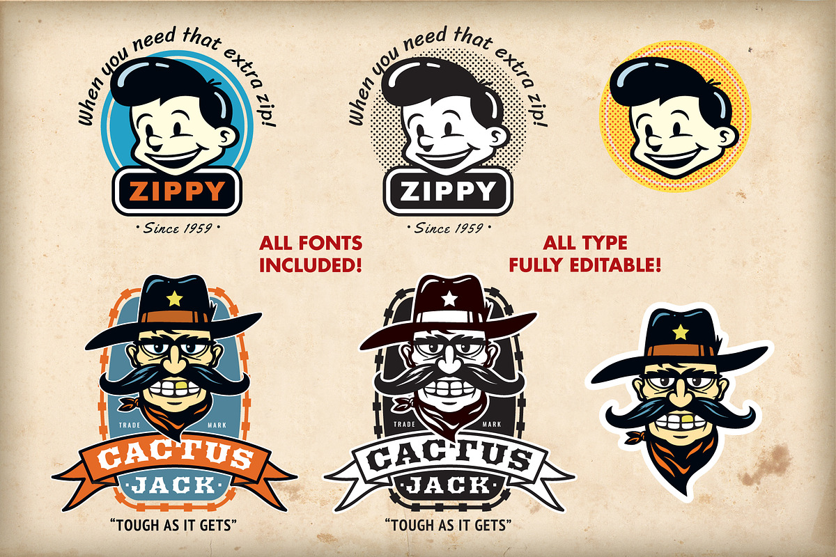 Character Logo Set  –  Volume 1, a Branding & Logo Template by Graphic Bandits (Photo 5 of 11)