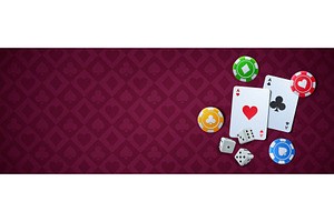 Casino poker cards, dices, chips on, an Illustration by art PVP - market