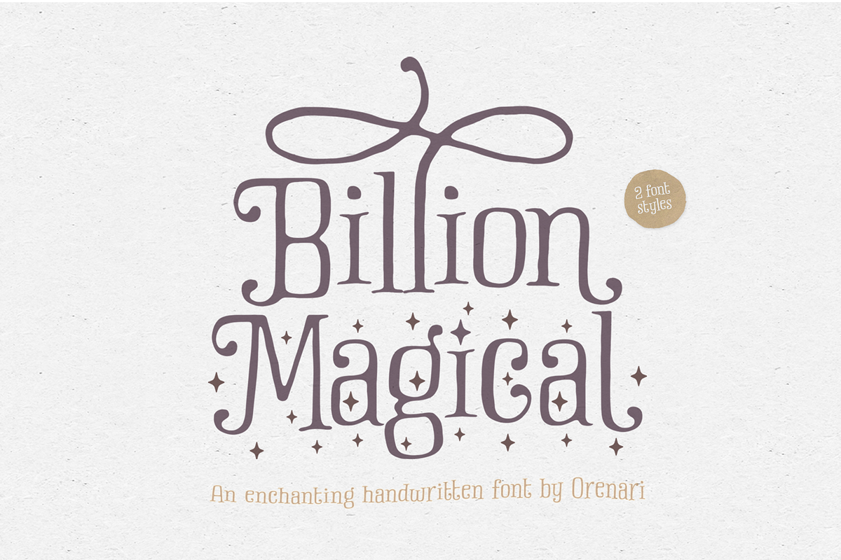 Billion Magical, a Handwritten Font by Orenari (Photo 13 of 13)