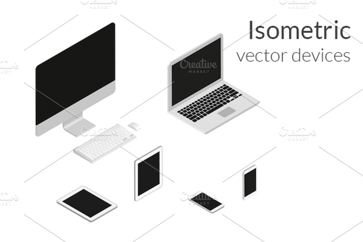 Vector isometric computers, an Object Graphic by Julia Tim (Photo 1 of 3)