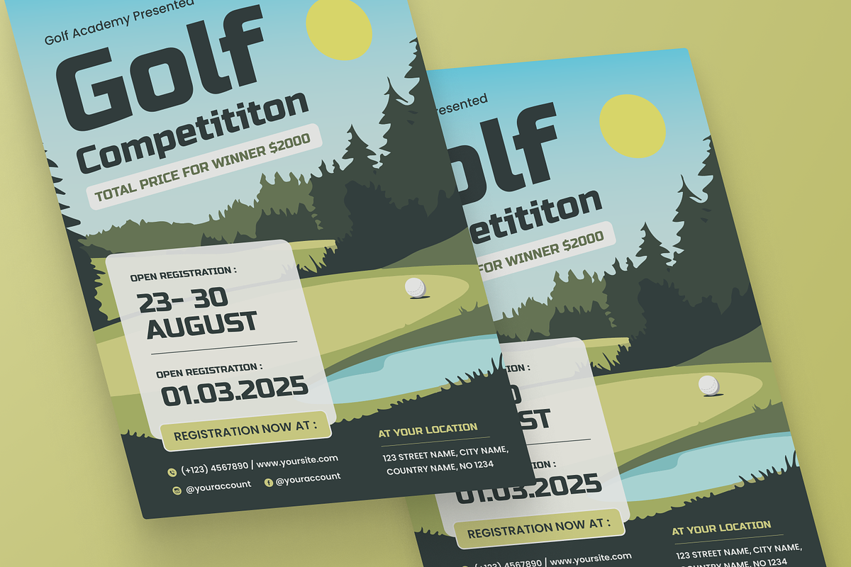 Golf Competition Flyer, a Flyer Template by MMPixelCraft (Photo 2 of 5)
