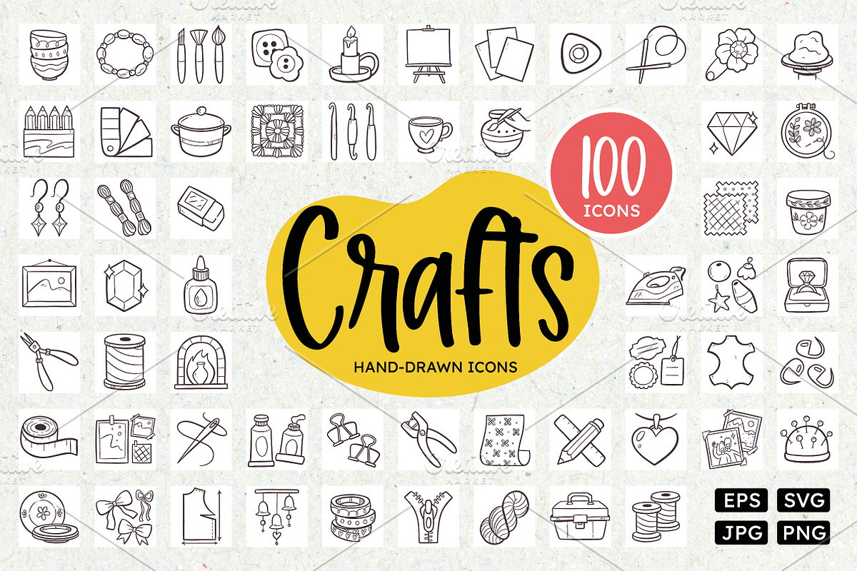 Arts and crafts Icon Set, an Outline Icon by insemar (Photo 1 of 4)