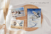 Watercolor Snowy Owls and Landscapes, an Animal Illustration by Dazzling Art Boutique (Thumbnail 3 of 11)