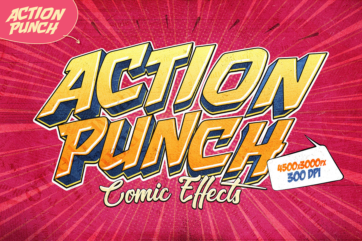 Retro Comics Text Effects, a Layer Style Add-On by Andrew Skoch Design (Photo 6 of 8)