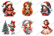 Quirky Christmas Girl Clip Art, an Illustration by designcity5 (Thumbnail 2 of 5)