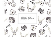 Woodland animals face pattern kids, a Pattern Graphic by Milatoo (Thumbnail 2 of 3)