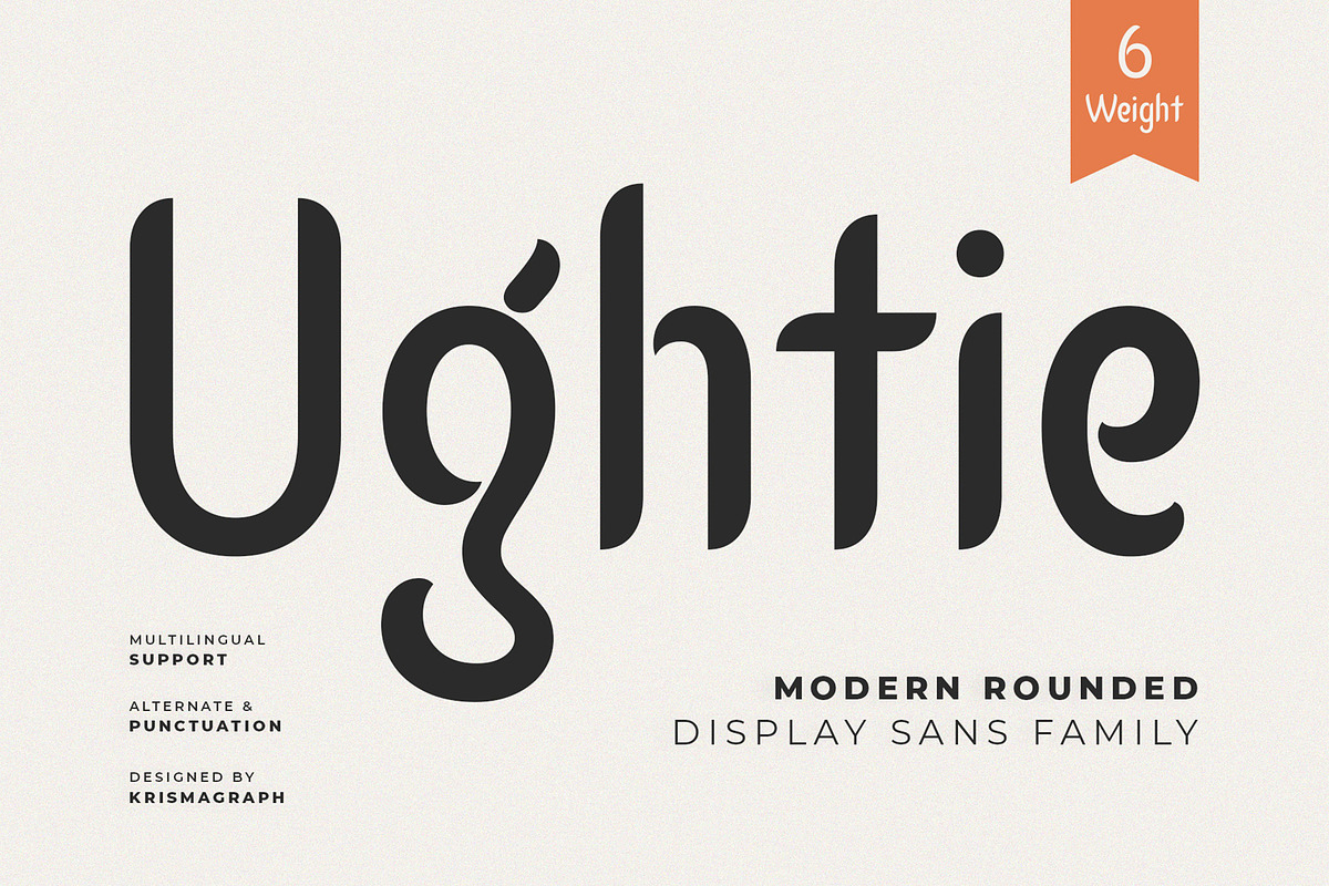 Ughtie – Elegant Sans Family Font, a Sans Serif Font by Krismagraph (Photo 1 of 12)