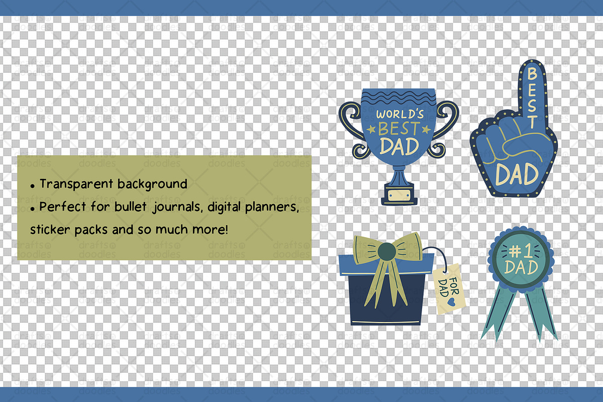 Father's Day Clipart Set, an Object Graphic by Drafts n Doodles (Photo 3 of 3)