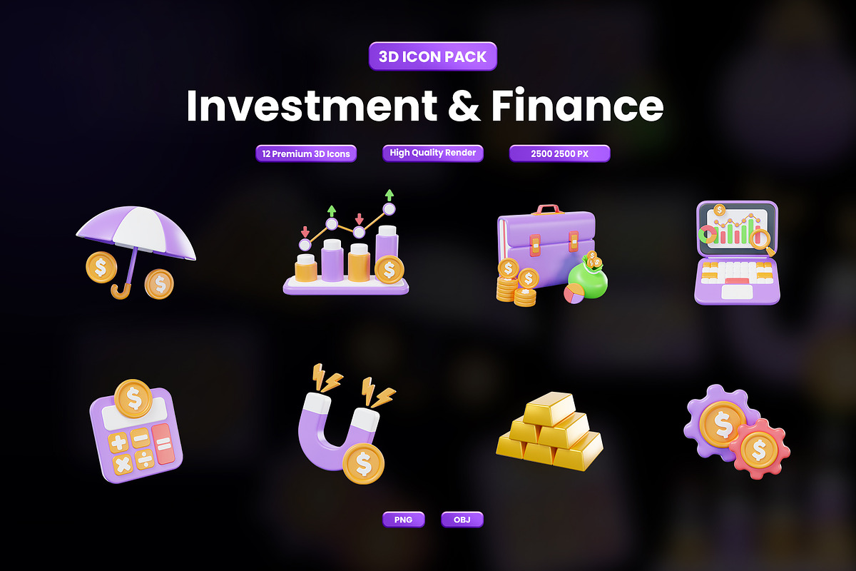 Investment & Finance 3D Icon Pack, an Object Graphic by Artnivora.Std (Photo 1 of 4)