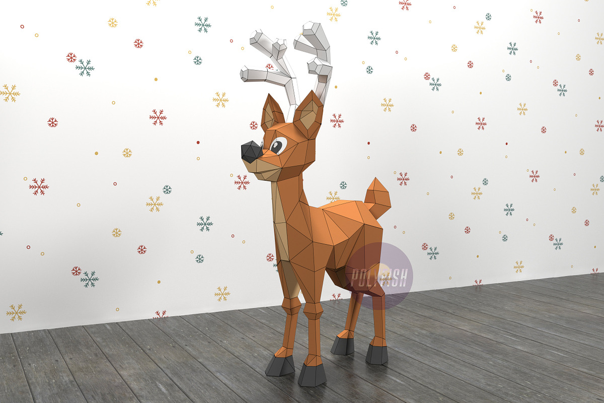 DIY Christmas Deer PDF template, a Templates & Theme by PolyFish (Photo 2 of 6)