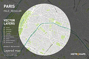 Paris Map (Vector) – Pale Regular, an Object Graphic by MetroMaps (Thumbnail 2 of 3)