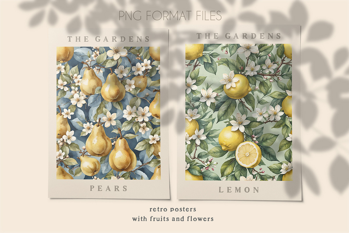 THE GARDENS RETRO POSTERS, a Background Graphic by Luna Dreams (Photo 4 of 7)