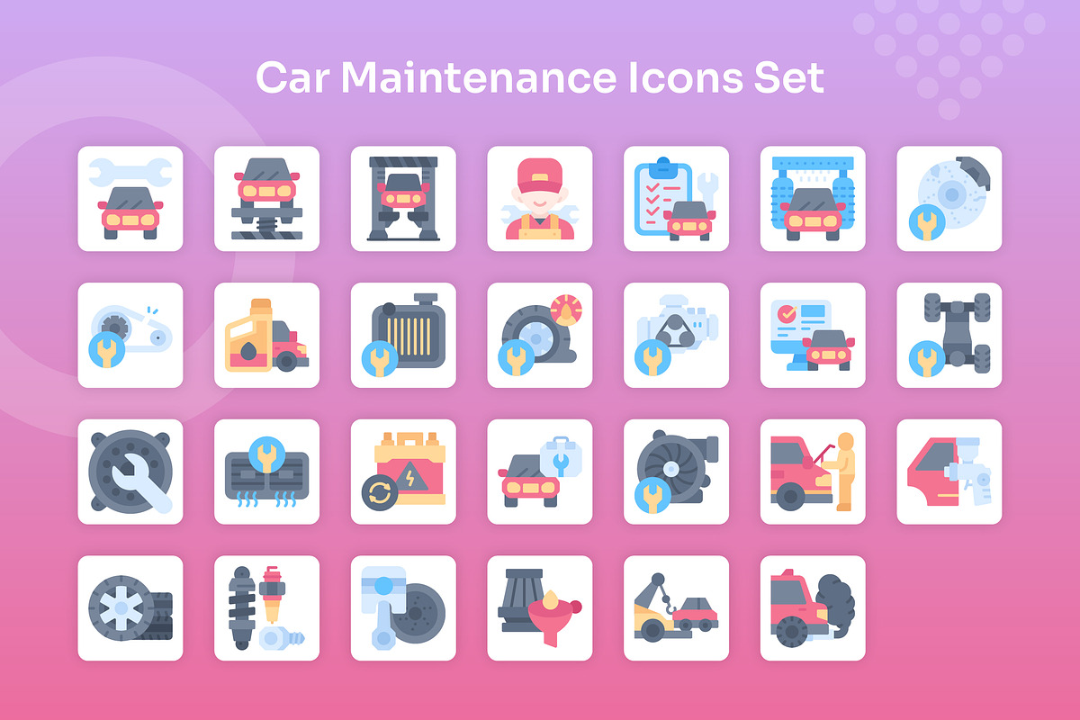 Car Maintenance Icons Set - Flat, an Icon by Kmg Design (Photo 2 of 2)