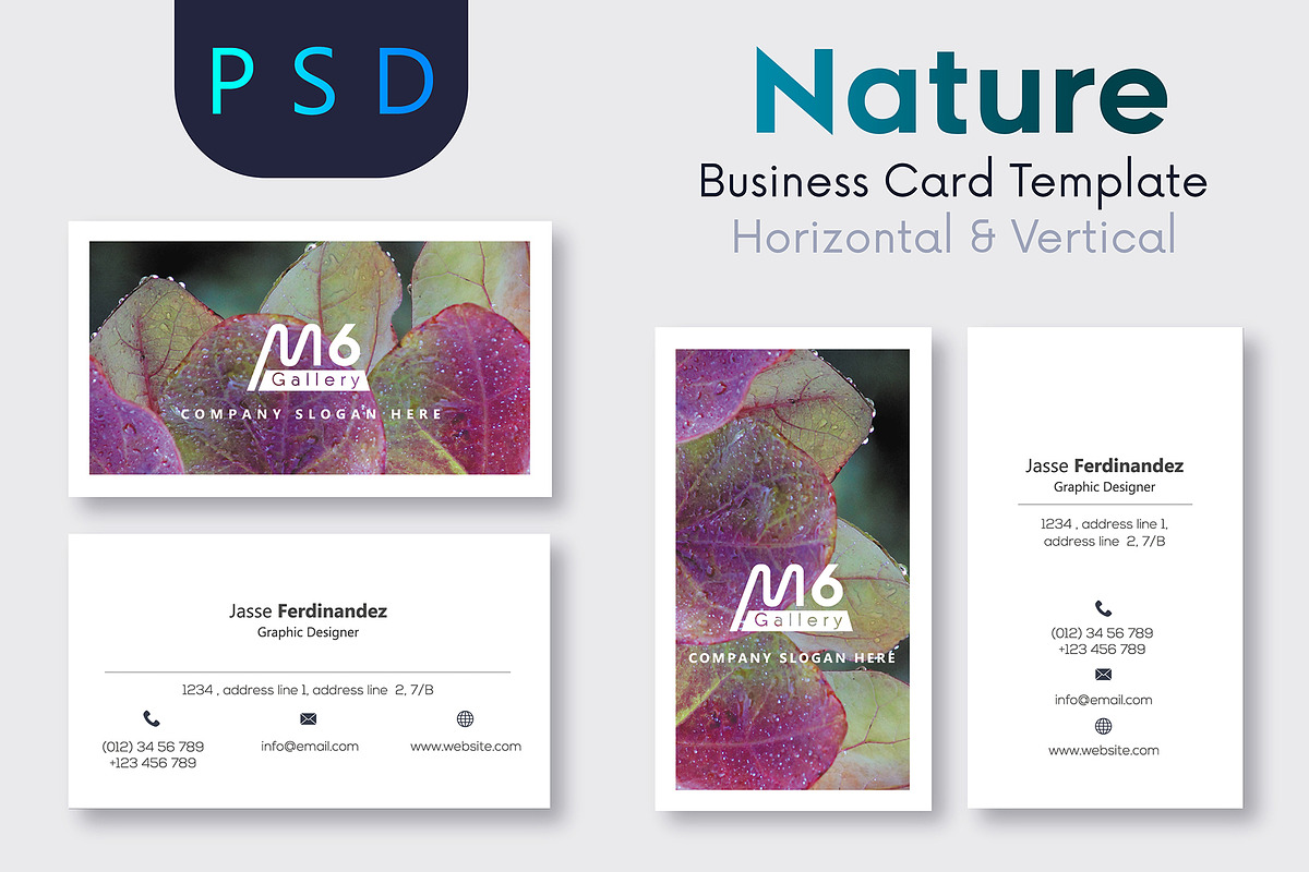 Nature Business Card Template- S52, a Business Card Template by M6 Gallery (Photo 1 of 5)