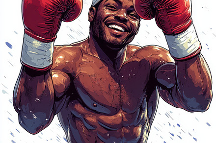 Victorious Boxer Celebrates Triumpha, a Sports & Recreation Photo by Pixeness