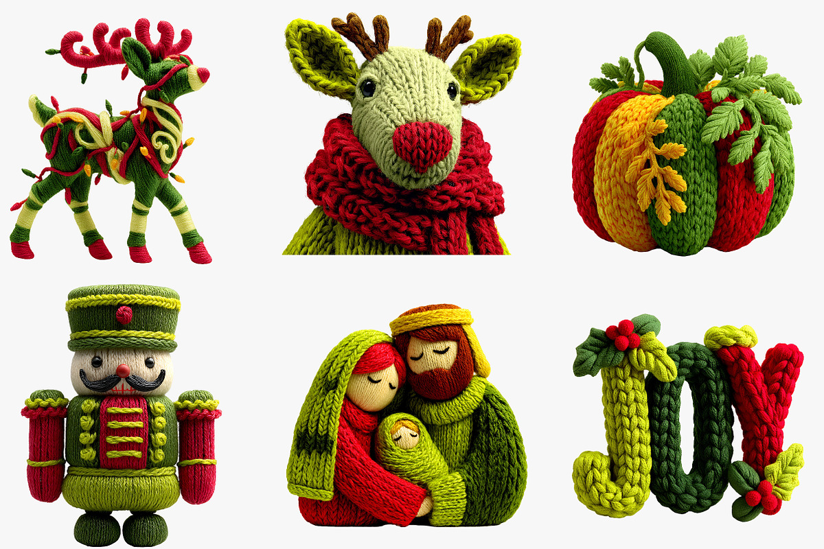 Faux Yarn Christmas PNG Bundle, an Illustration by CreationArt (Photo 3 of 4)