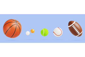 3d balls for different sports games, a Sport Illustration by Marozhkastudio