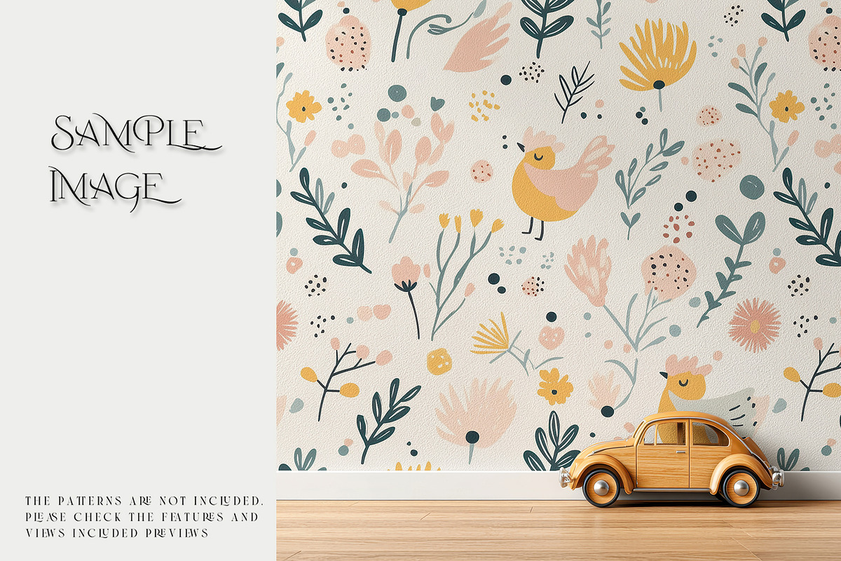 Nursery Wallpaper PNG & PSD Mockups, a Product Mockup by mock-ups (Photo 4 of 12)