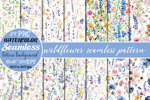 wildflower seamless patterns