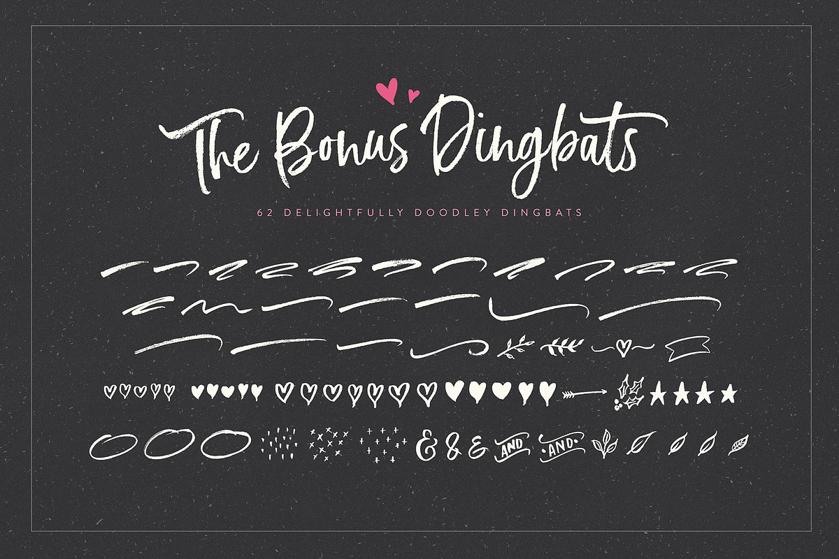 Just Heavenly Brush Font & Extras, a Script Font by Nicky Laatz (Photo 8 of 12)