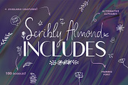 Scribly Almond Font Duo + Extras, a Script Font by Chimerique (Thumbnail 2 of 13)
