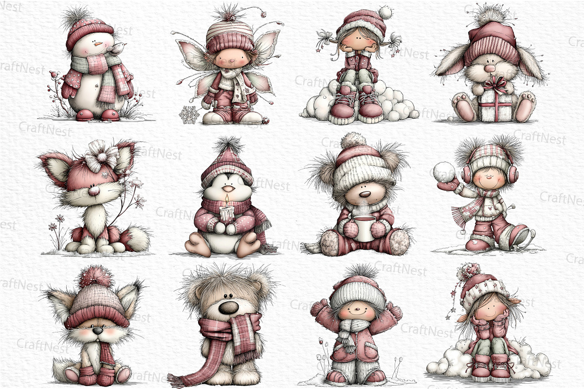 Whimsical Christmas Clipart, an Illustration by Craft Nest (Photo 6 of 6)