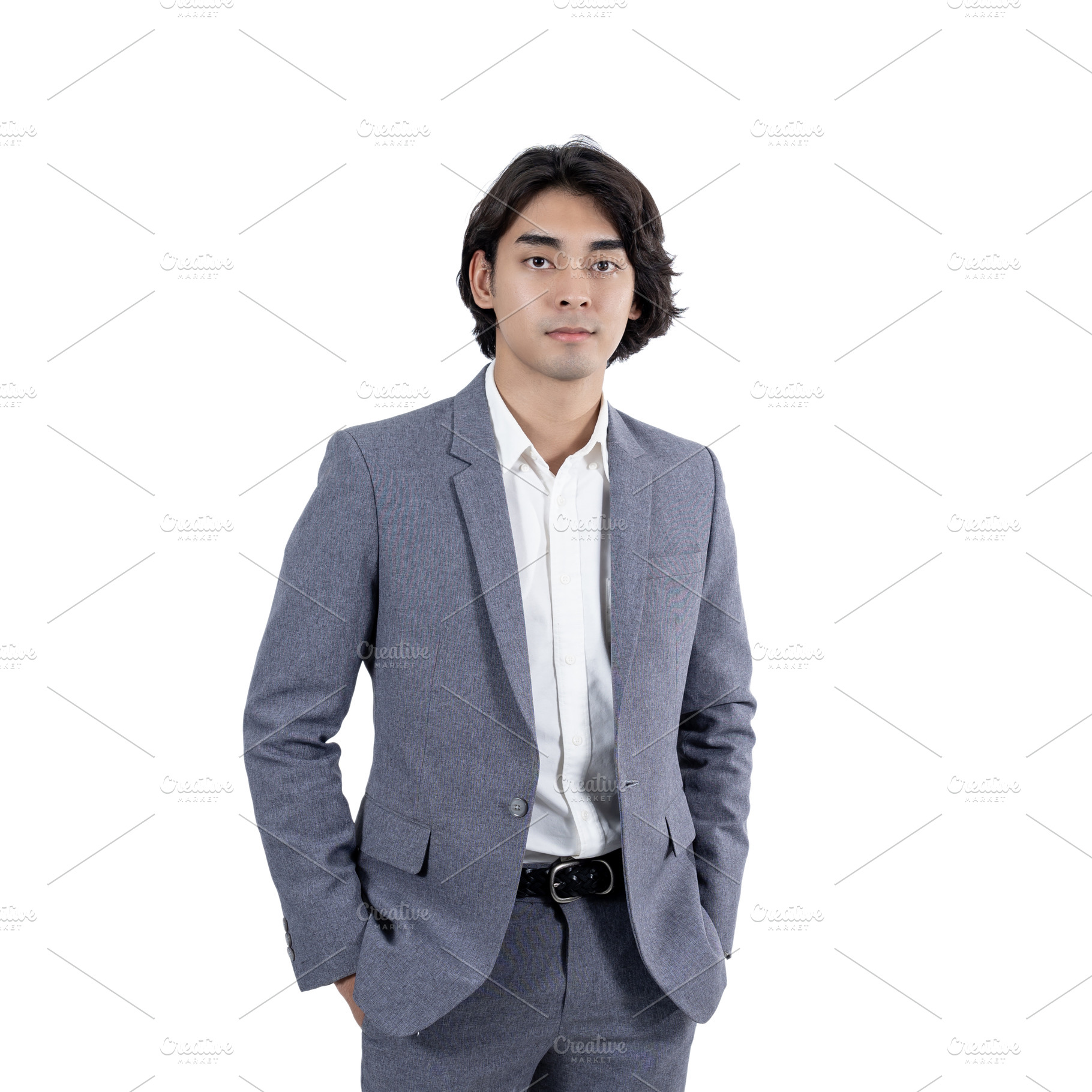 Portrait of businessman on white bac, a Person Photo by Tzido Gallery