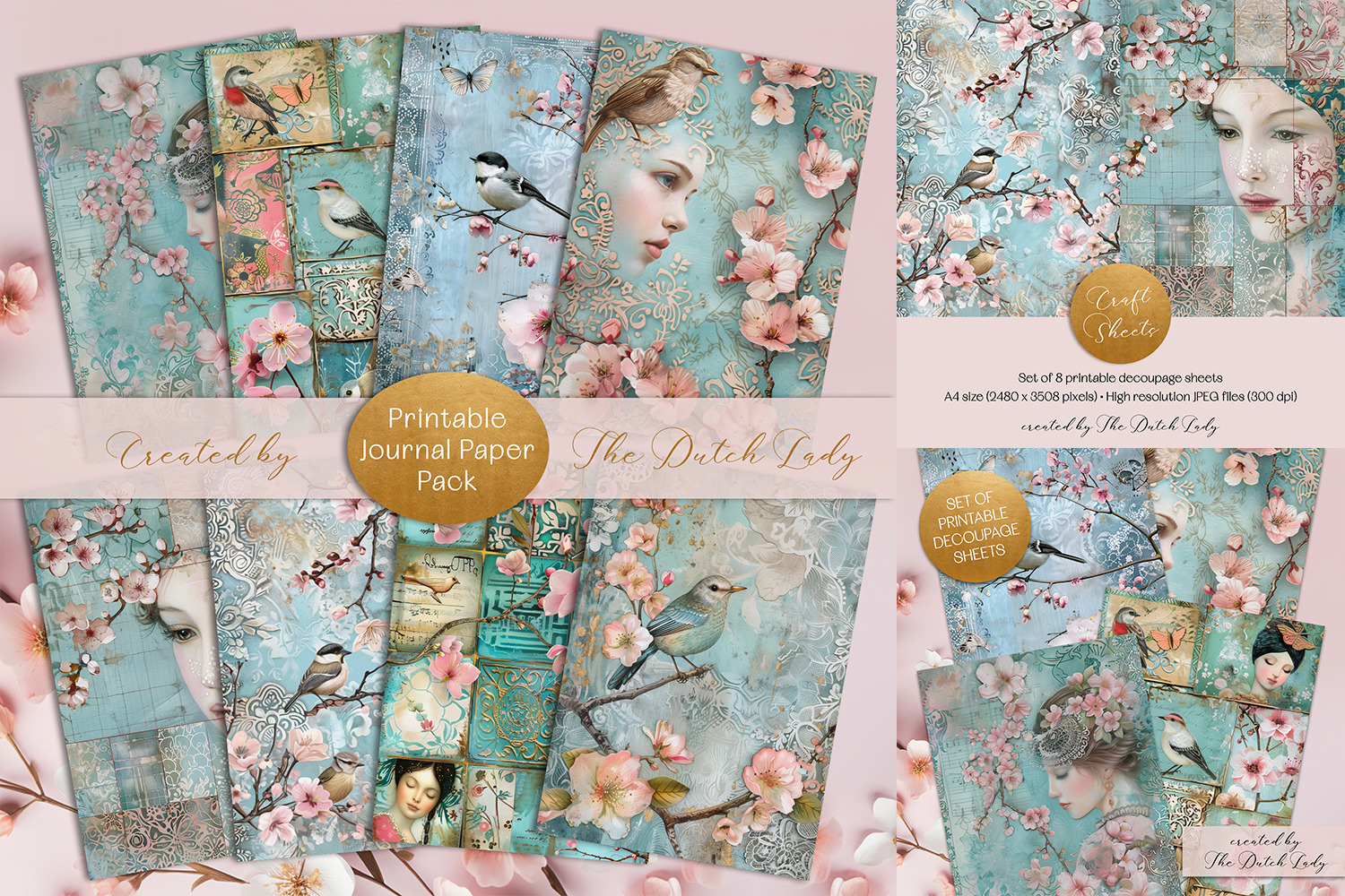Spring Blossoms Decoupage Sheet Set