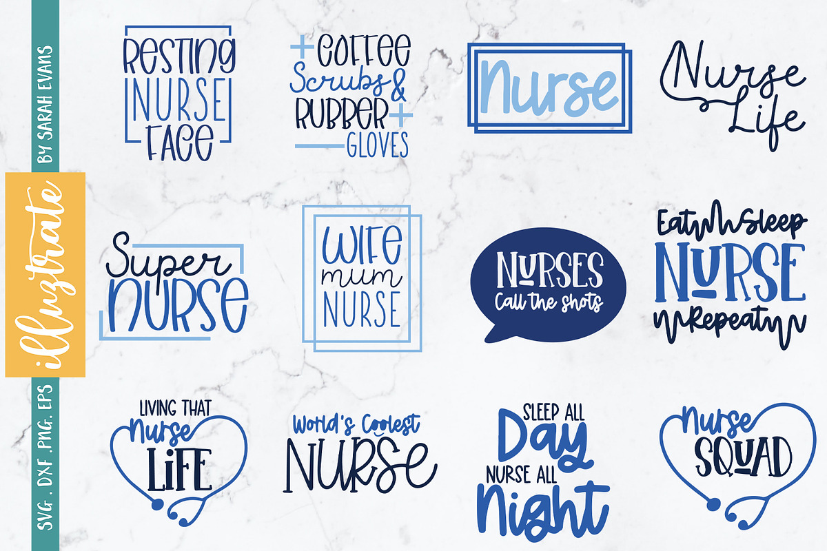 Nurse SVG Cut File Bundle, a Healthcare Illustration by illuztrate (Photo 1 of 13)