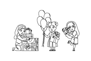 gift present kid girl vector, a Person Illustration by pikepicture