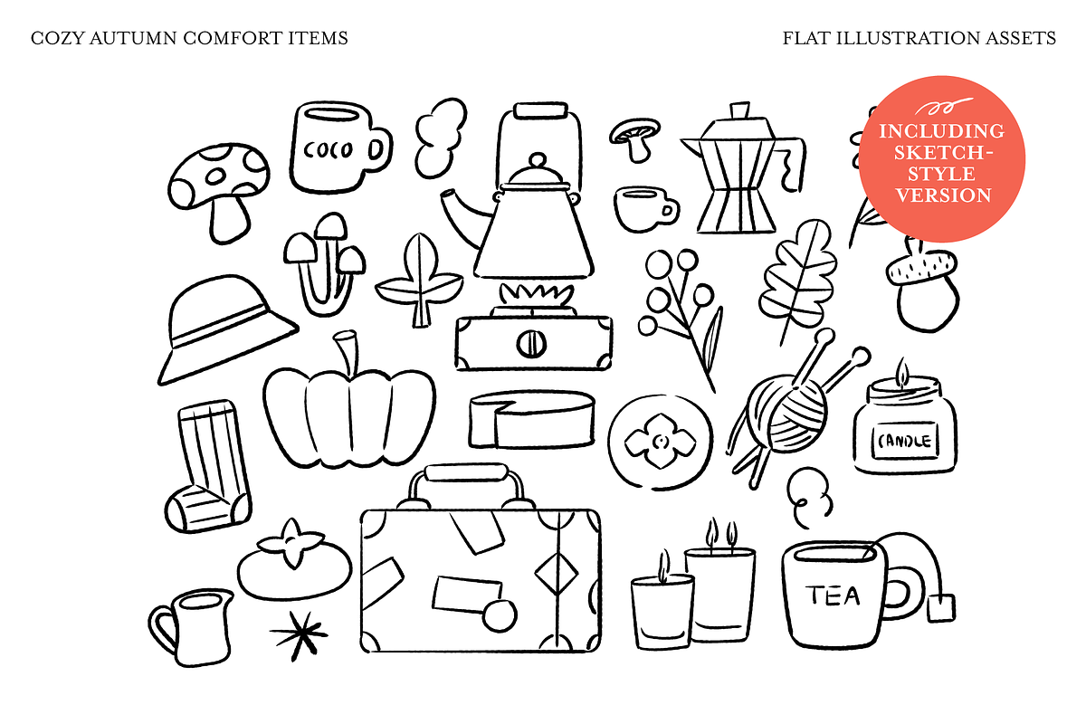 Cozy Autumn Comfort Items, a Seasonal Illustration by Studio Mei Design (Photo 5 of 9)