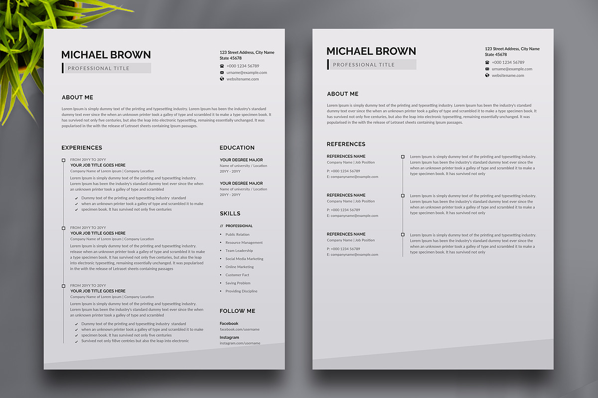 Minimal Resume/CV Template, a Resume Template by Aspect_Studio (Photo 3 of 5)