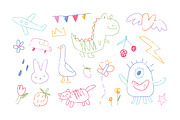 Kids doodle drawings, sketches set, an Object Illustration by Good Studio (Thumbnail 3 of 6)
