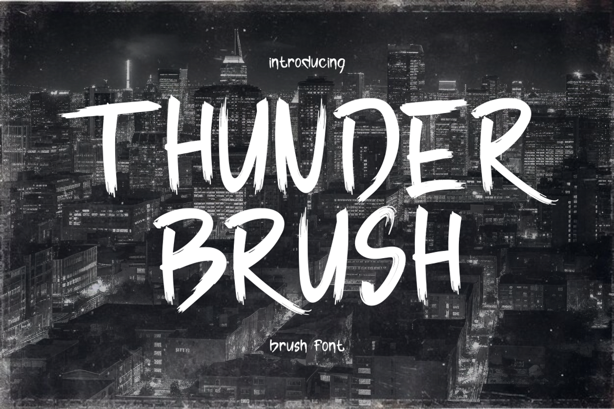 Thunder Brush - Brush Font, a Font by PutraCetol Studio (Photo 1 of 5)