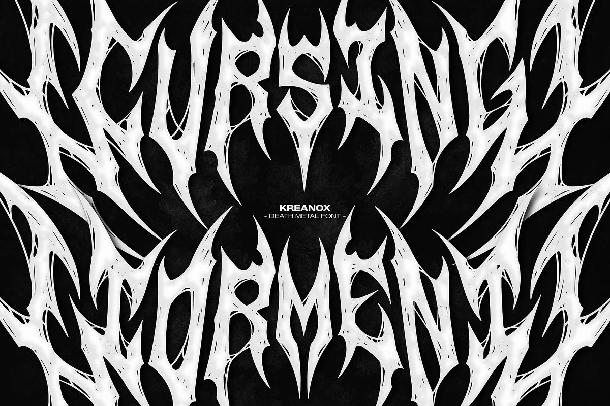 Kreanox | Black Metal Font, a Blackletter Font by Denustudios (Photo 2 of 12)
