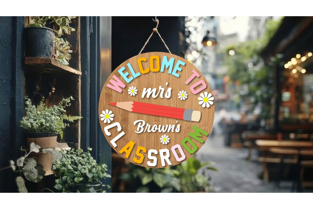 Classroom Welcome Door Sign Svg PNG, an Object Graphic by EllaMaiyaali (Photo 2 of 5)