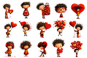 Whimsical Valentine Boy Clipart, an Illustration by Dream Creation (Thumbnail 2 of 4)