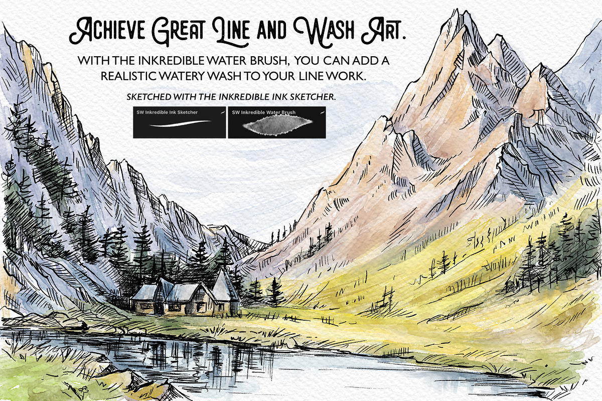Inkredible - Messy Ink & Wash Set, a Brush Add-On by SketchWerx (Photo 4 of 17)