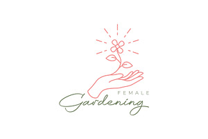 female hand with flower logo, a Branding & Logo Template by devastd
