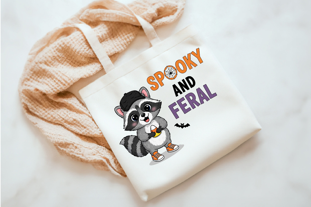Spooky and Feral Raccoon PNG, an Illustration by Watercolor design (Photo 3 of 3)