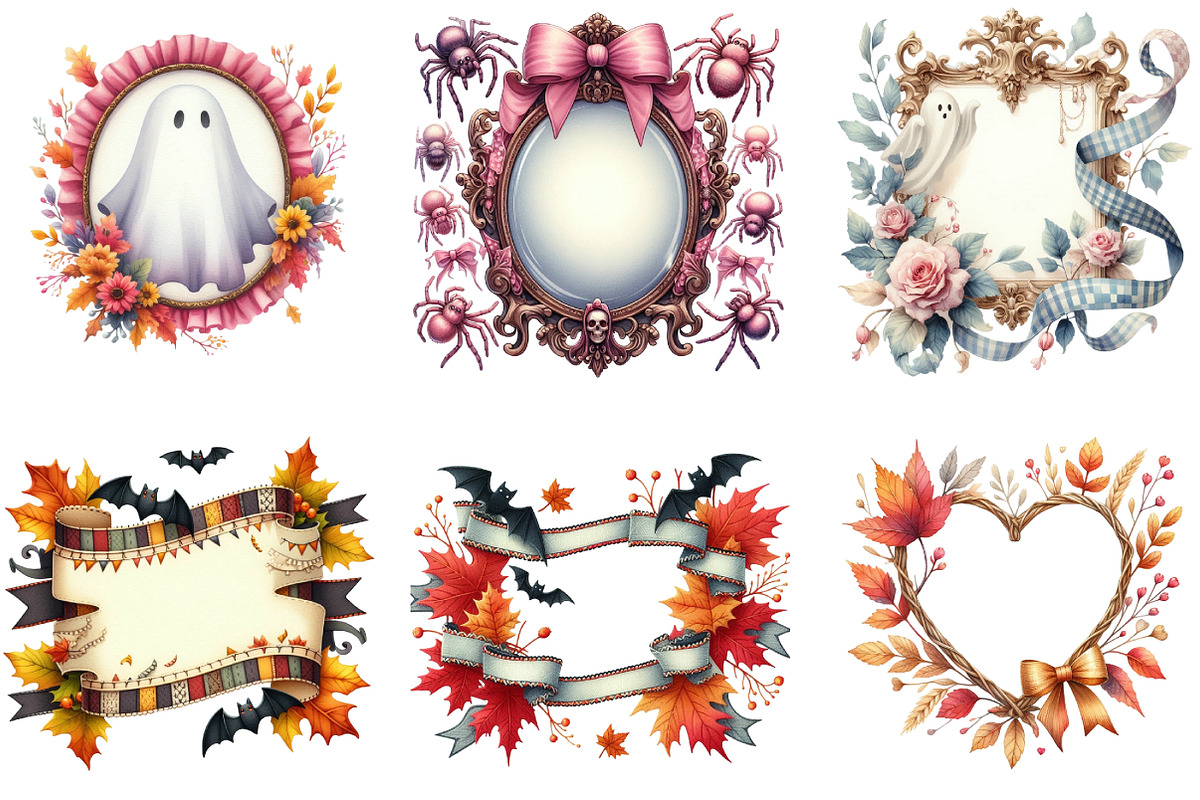 Coquette Fall Autumn Halloween Frame, an Illustration by DreamArtGraphic (Photo 4 of 4)