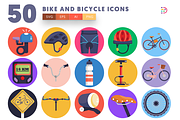 50 Bike and Bicycles Icons, an Outline Icon by Dighital (Thumbnail 1 of 10)