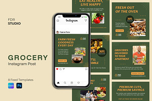 Grocery Instagram Post Template, a Social Media Template by FDR Studio