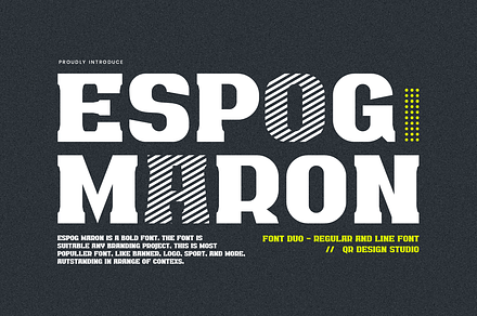 Espog Maron - Slab Serif & Logotype, a Slab Serif Font by QR Design Studio